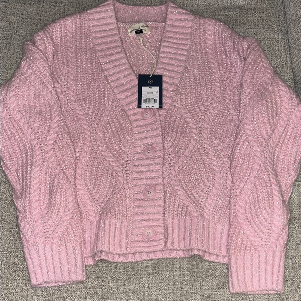 Cozy Pink Cable Knit Sweater